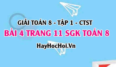 Giải bài 4 trang 11 Toán 8 Tập 1 SGK Chân trời sáng tạo